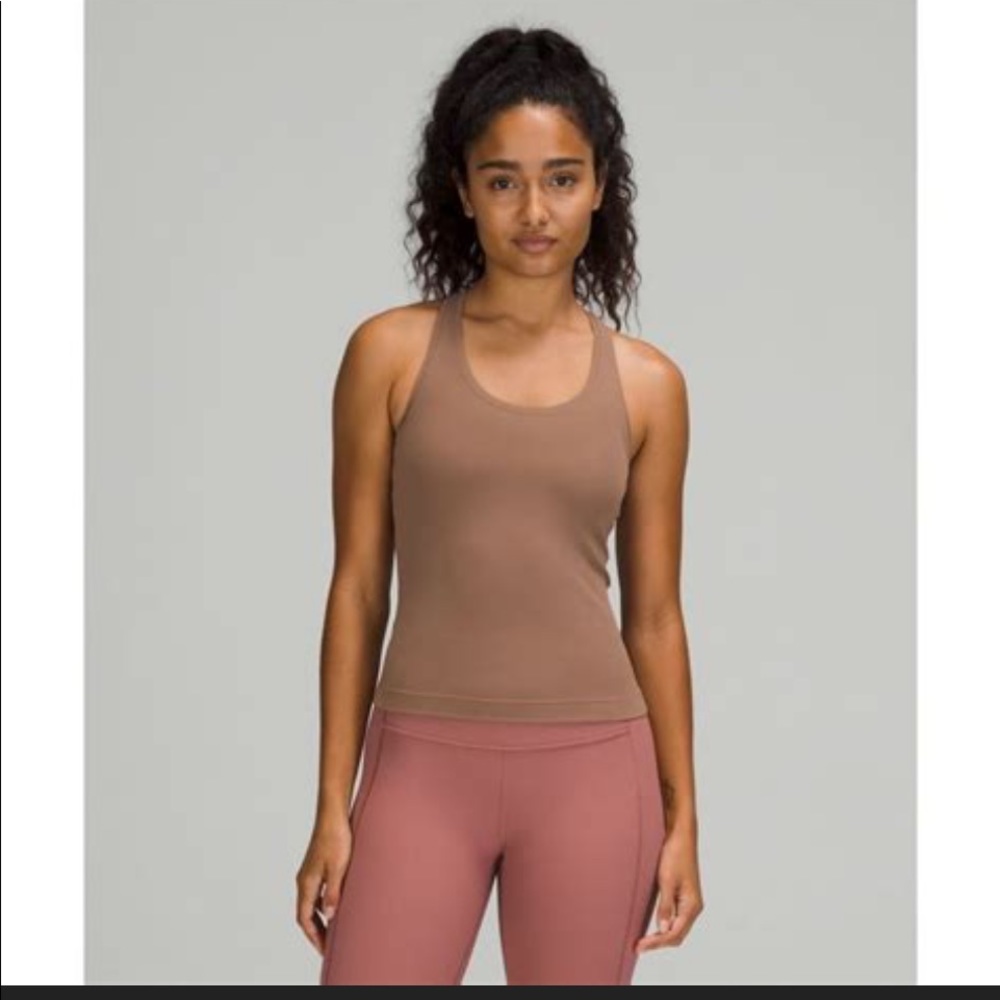 NWT Lululemon Cool Racerback CACAO Short Length Crop NULU Sz 12